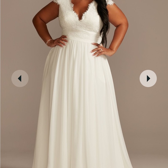 David's Bridal Dresses & Skirts - Bridal size 18 lace illusion wedding dress